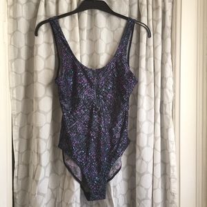 80s-Inspired Zip One-Piece Swimsuit